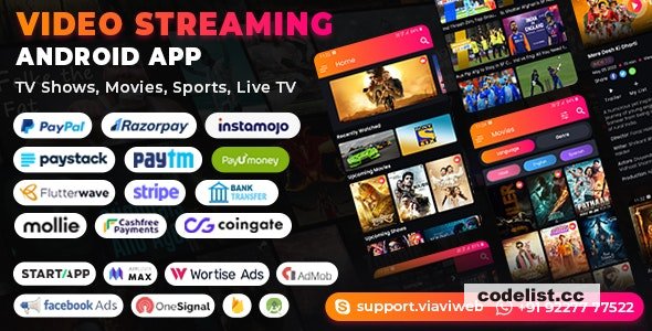 Video Streaming Android App (TV Shows, Movies, Sports, Videos Streaming, Live TV) v1.5