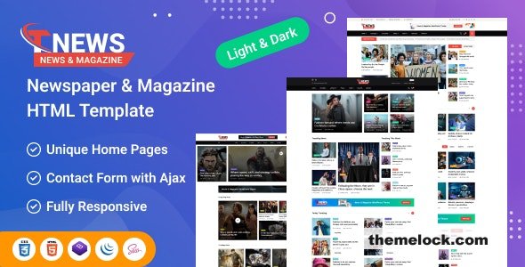 TNews v1.0 - Newspaper & Magazine HTML Template
