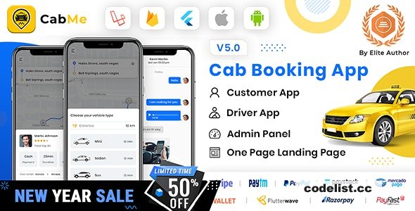 CabME v5.1 - Flutter Complete Taxi app - Taxi Booking Solution