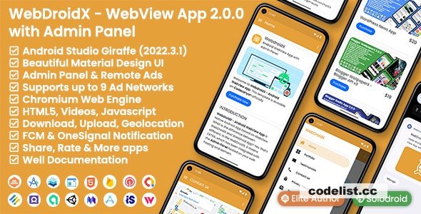 WebDroidX v2.0.0 - Android WebView App with Admin Panel