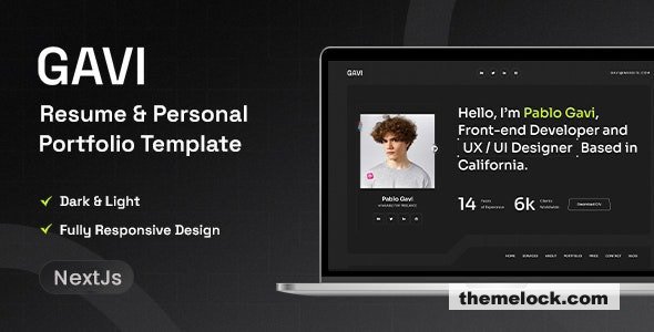 Gavi - Personal Portfolio Resume Nextjs Template