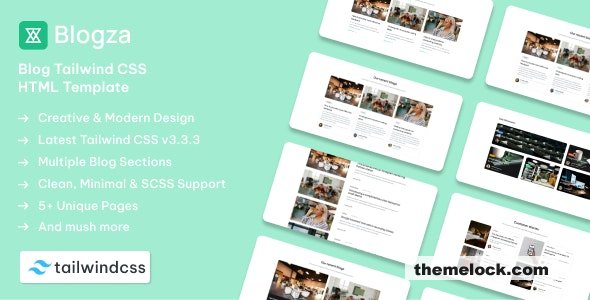 Blogza - Blog Page Tailwind CSS 3 HTML Template