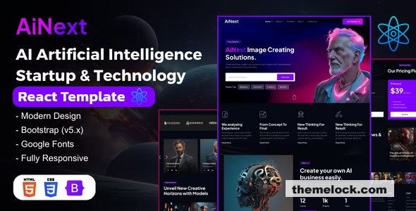 AiNext - AI Artificial Intelligence Startup & Technology React Template