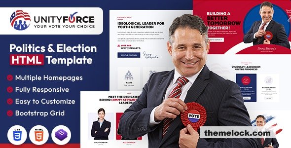 UnityForce - Politics & Election HTML Template