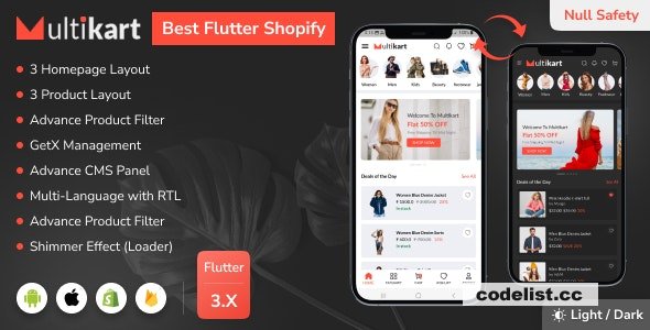 Multikart v2.0 - Best Shopify Flutter E-commerce Full App