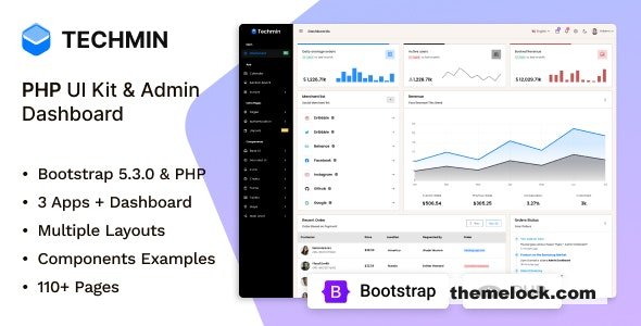 Techmin - PHP Bootstrap UI Kit & Admin Dashboard Template
