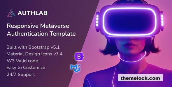 Authlab - Responsive Metaverse Authentication Bootstrap Template