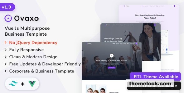 Ovaxo - Vue js Multipurpose Landing Template