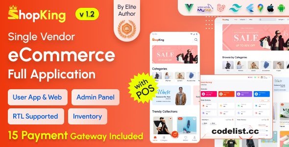 ShopKing v2.8 - eCommerce App with Laravel Website & Admin Panel with POS - Inventory Management - nulled