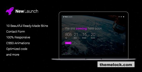 New Launch - Responsive Coming Soon Page HTML