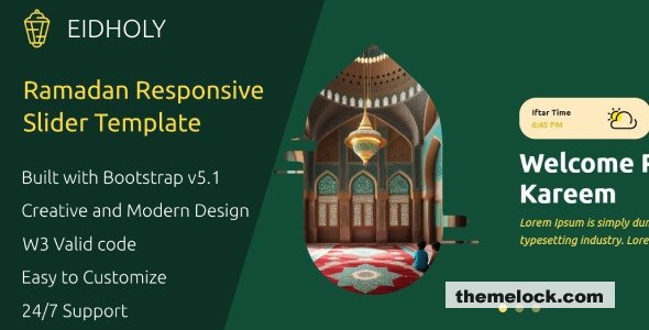 Eidholy - Ramadan Responsive Bootstrap Slider Template