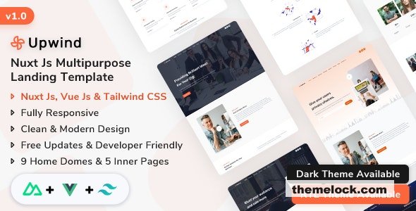 Upwind - Nuxt Js Landing Page Template