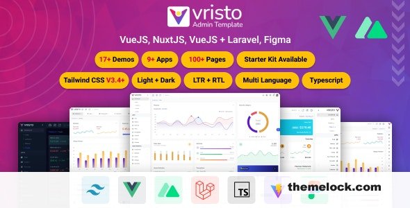 Vristo – Multipurpose Tailwind VueJS, NuxtJS, Laravel VueJS Admin Template