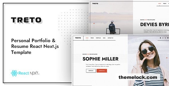 TRETO - Personal Portfolio React NextJS Template