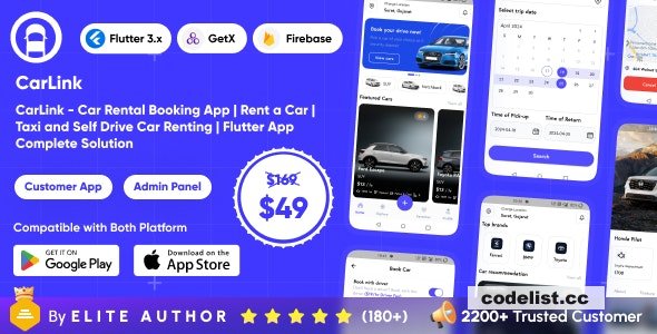 CarLink v1.2 - Car Rental Booking App - Rent a Car - Taxi and Self Drive Car Renting - Complete Solution