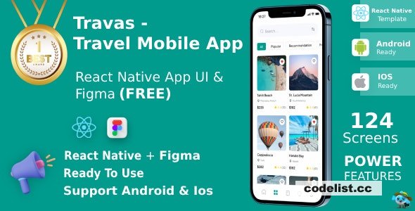 Traves v1.3 - Travel Mobile App - UI Kit - React Native