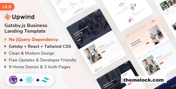Upwind v1.0 - React Gatsby Landing Page Template