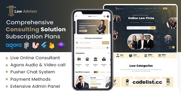LawAdvisor v1.0.2 - Seamless Tele-Advisory Platform & Virtual Legal Services with Flutter Apps, Web & Admin