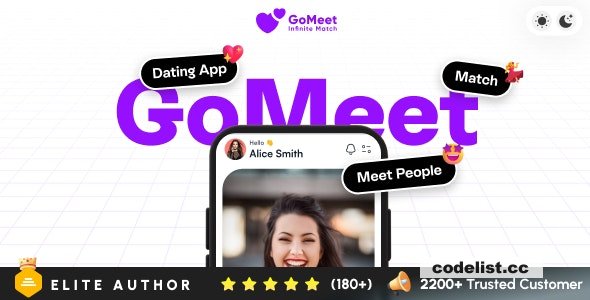 GoMeet v1.1 - Complete Social Dating Mobile App | Online Dating | Match, Chat & Video Dating