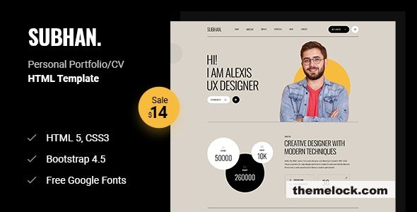 Subhan - Personal Portfolio/CV HTML Template