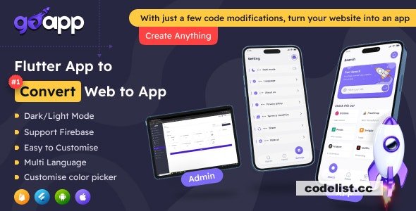 GoApp for Web to App Convertor Flutter + Admin Panel v1.0
