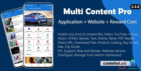 Multi Content Pro (Application and Website) v2.3.0 - nulled