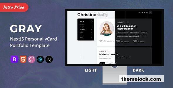 Gray - NextJS Personal vCard/Portfolio Template