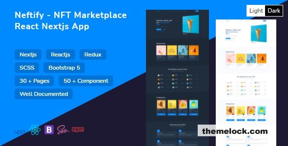 Neftify v1.0.1 - NFT Marketplace Nextjs App + Dashboard + Light & Dark