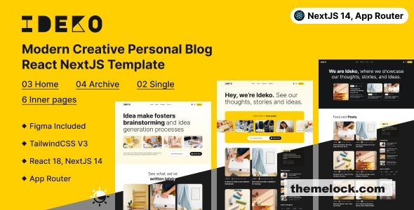 Ideko - Modern Creative Personal Blog NextJS Template