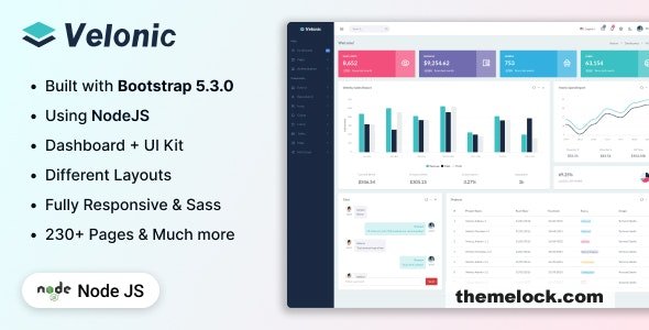 Velonic - NodeJS Admin & Dashboard Template