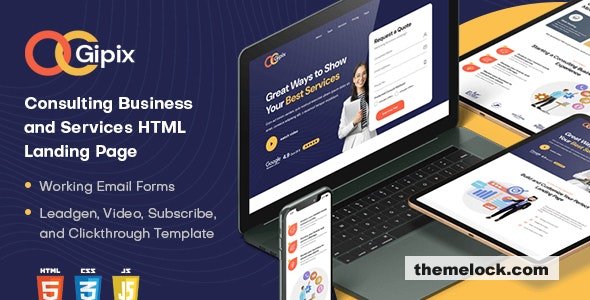 Gipix - Creative Consulting HTML Landing Page Template