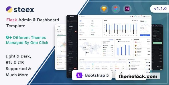 Steex v1.1.0 - Flask Admin & Dashboard Template