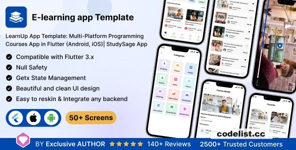 LearnUp UI App Template v1.0 - Multi-Platform Programming Courses in Flutter