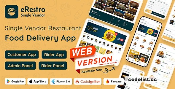 eRestro v1.0.7 - Single Vendor Restaurant Flutter App - nulled