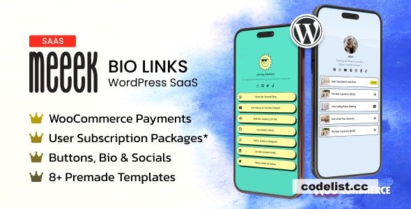 Meeek v1.6.2 - Bio Links SaaS (WordPress)