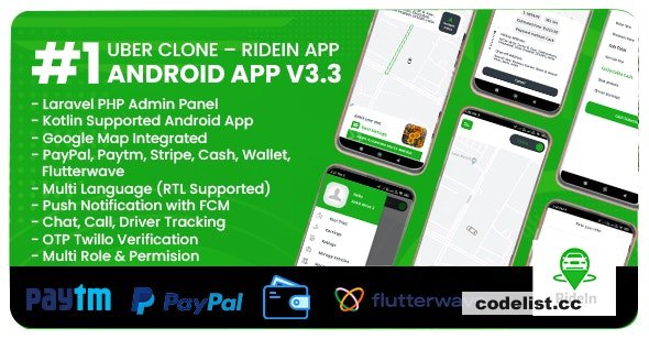 RideIn Taxi App v4.6 - Android Taxi Booking App With Admin Panel