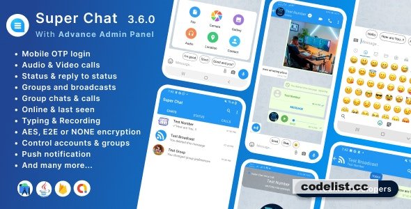 Super Chat v3.6.1 - Android Chatting App with Group Chats and Voice/Video Calls - Whatsapp Clone