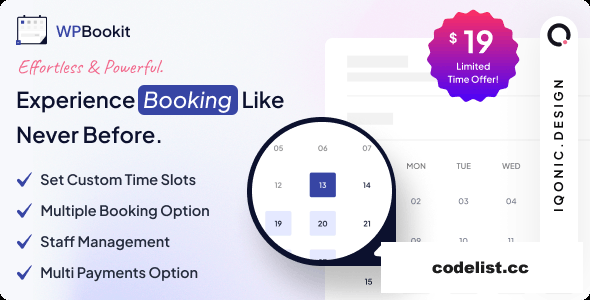 WPBookit v1.4.4 - Appointment Booking WordPress Plugin