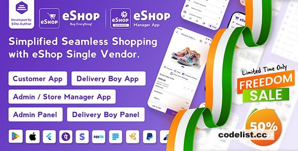 eShop v4.3.0 - eCommerce Single Vendor App - nulled
