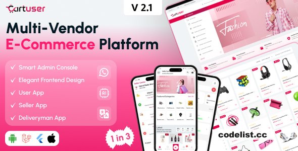 CartUser v2.1 - Multi-Vendor E-commerce - Complete eCommerce Mobile App, Web, Admin and Seller Panel