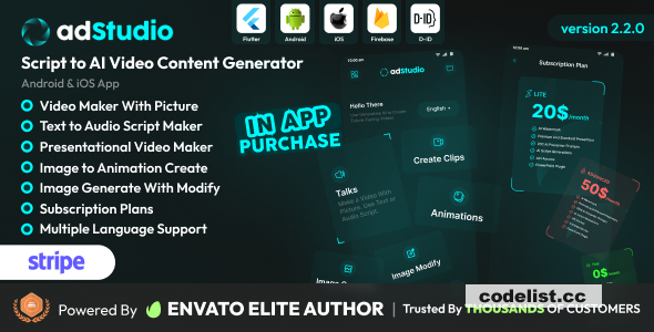 adStudio v2.2.0 - Script to Video Content Generator Android and iOS App