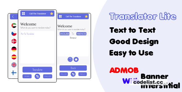 Translator Lite, Text to Text + Admob