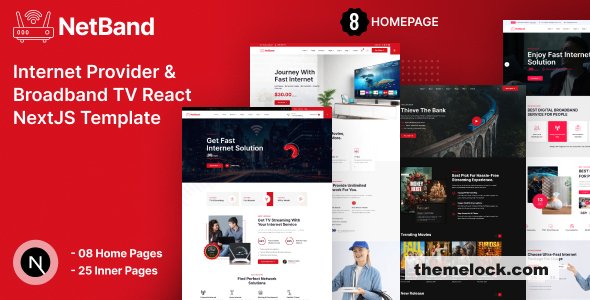 NetBand - Internet Provider and Broadband TV React NextJS Template