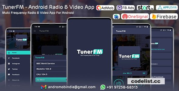TunerFM v1.0 - Android Radio & Live TV App (Multi Frequency)