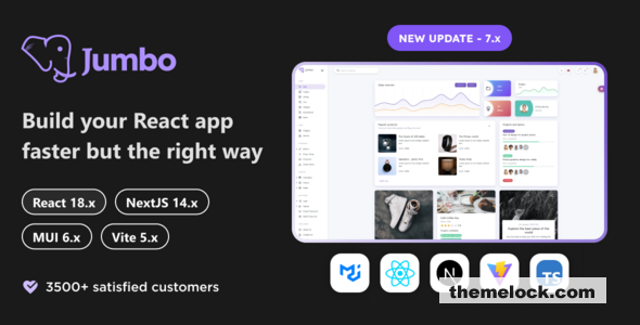 Jumbo v7.3 - React Admin Template, React 18, MUI 5, NextJS 14, TS