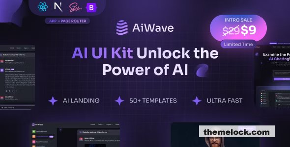 Aiwave v3.0 - AI SaaS Website + Dashboard React NextJS UI Kit