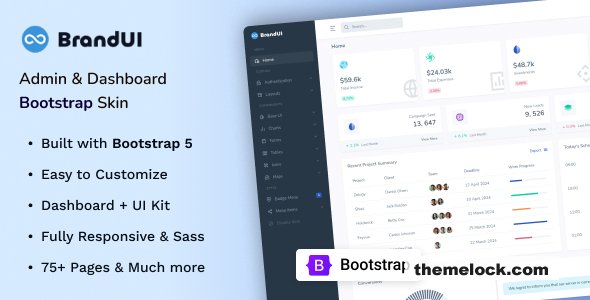 BrandUI - Admin Layout with UI Kit