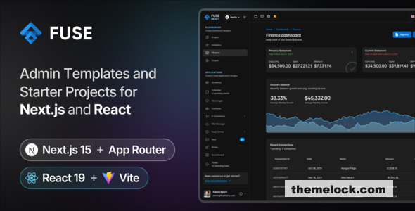 Fuse React v16.0.0 - NextJS & Vite Admin Dashboard Template