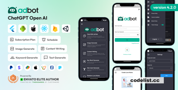 AdBot v4.2.0 - ChatGPT Open AI Android and iOS App