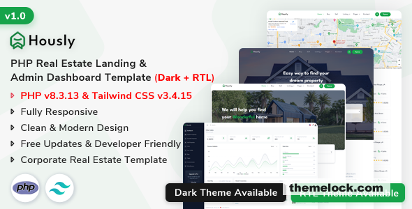 Hously - PHP Real Estate Landing & Admin Dashboard Template